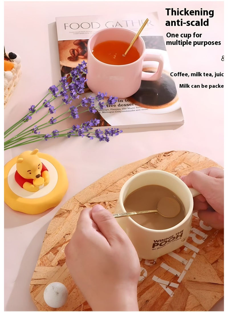 Disney Winnie the Pooh 3D Ceramic Mug with Lid & Spoon – Cute Cartoon Coffee Cup Gift Set with Gift Bag | Tea, Milk & Hot Chocolate Mug for Kids & Adults - Image 3
